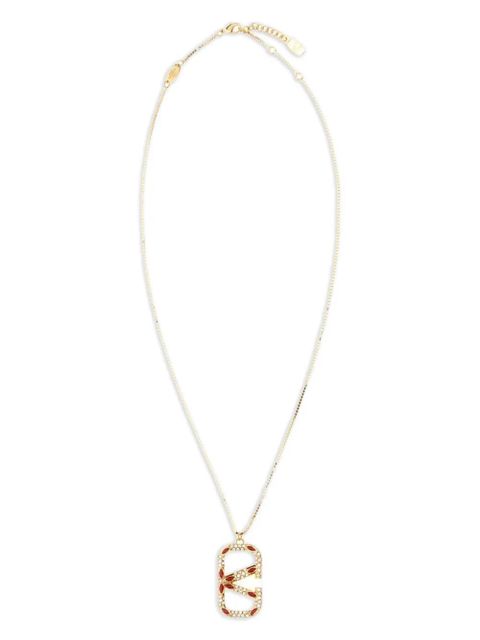 Valentino Garavani VLogo Signature crystal-embellished necklace - Gold - zdjęcie produktu nr 2