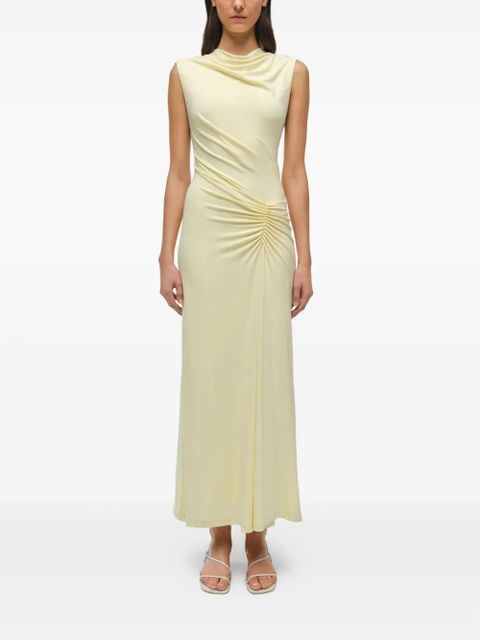 Simkhai Acacia cowl-neck gathered maxi dress - Yellow