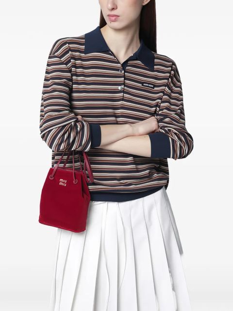 Miu Miu logo velvet mini bag - Red - zdjęcie produktu nr 2