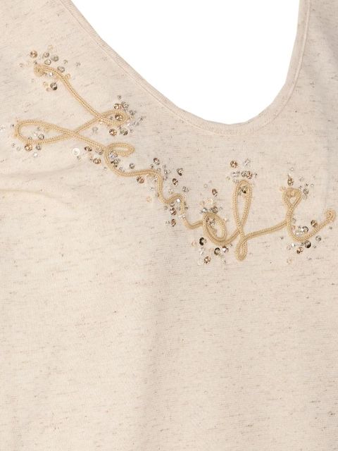 FENDI embellished tank top - Neutrals