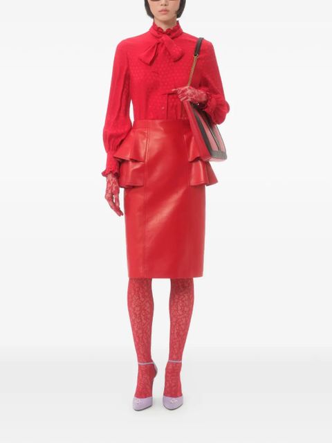 Valentino Garavani floral-lace tights - Red