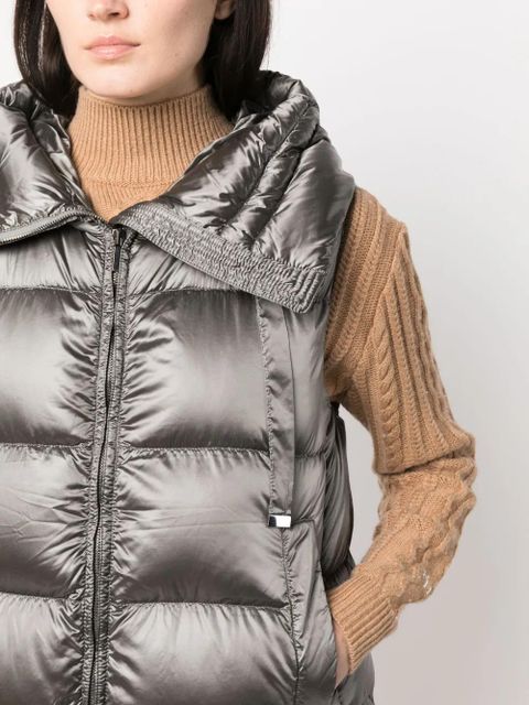 Max Mara hooded padded gilet - Grey