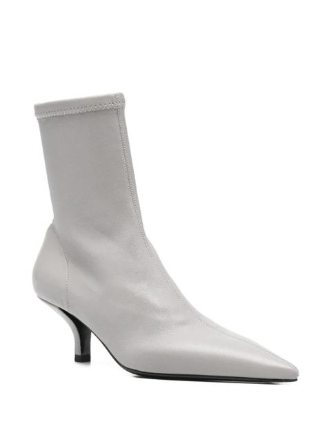 TOTEME pointed-toe leather boots - Grey - zdjęcie produktu nr 2