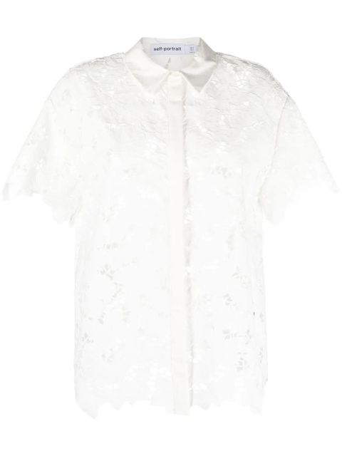 Self-Portrait short-sleeve lace top - White - zdjęcie produktu nr 1