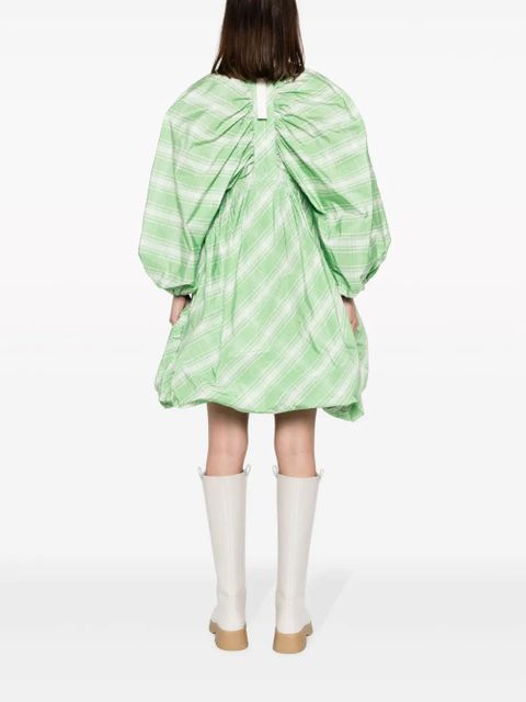 Jil Sander plaid-check pattern minidress - Green