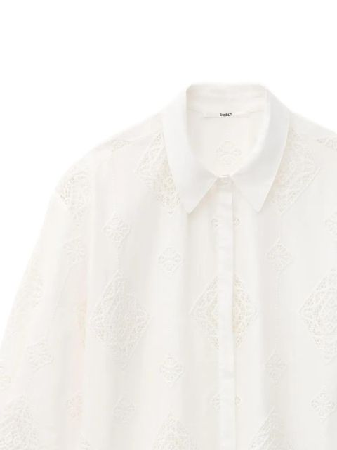 Ba&Sh Muriel broderie-anglaise cropped-sleeve shirt - White - zdjęcie produktu nr 2