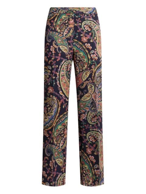 ETRO floral-paisley bootcut trousers - Blue - zdjęcie produktu nr 1