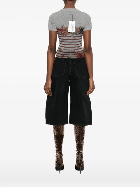 Jean Paul Gaultier striped floral T-shirt - Grey