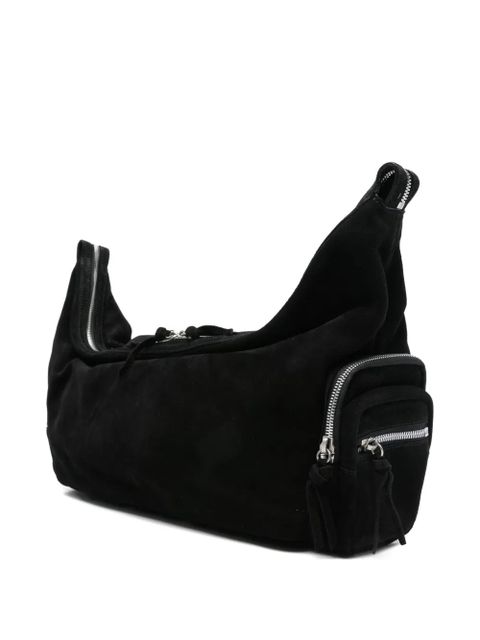 Marge Sherwood logo-embossed suede crossbody bag - Black