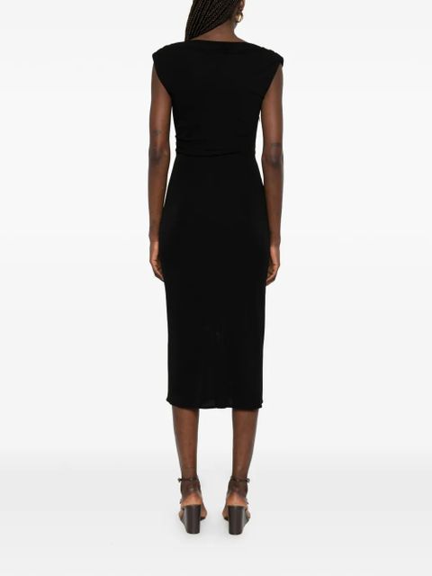 Max Mara ruched-detail draped dress - Black