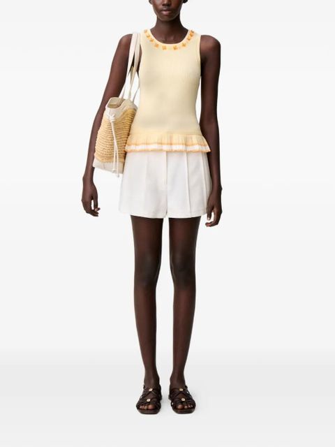 Claudie Pierlot floral-embellished peplum tank top - Yellow - zdjęcie produktu nr 2