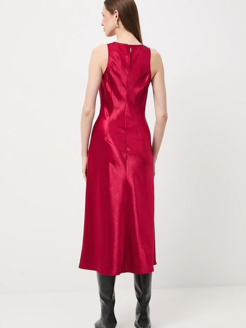 Medicine sukienka damska kolor czerwony midi rozkloszowana