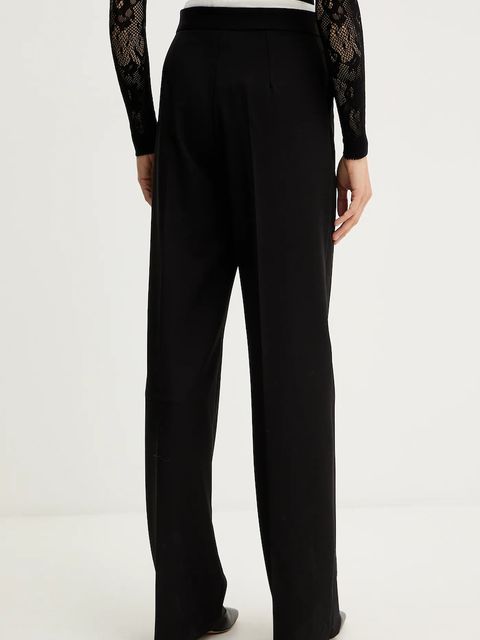 Marella spodnie Emme by Marella damskie kolor czarny szerokie high waist 2525136032200