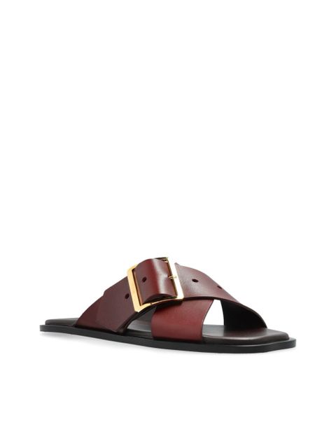 LOEWE Petal Belt slides - Brown