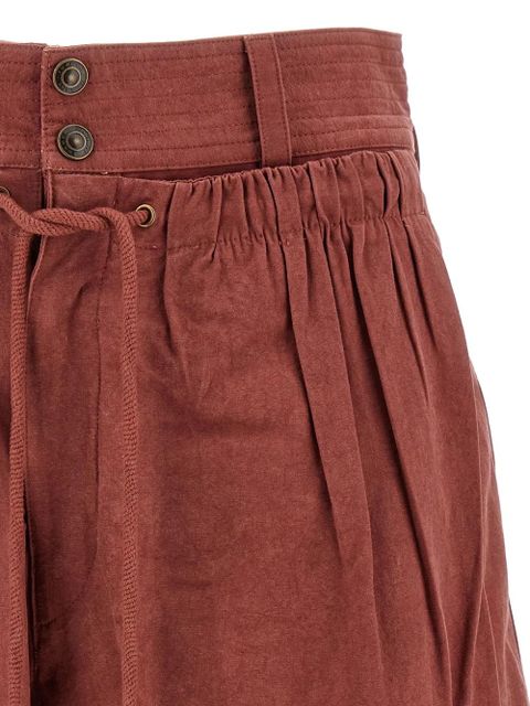 ISABEL MARANT Ingrid drawstring high-waist shorts - Red