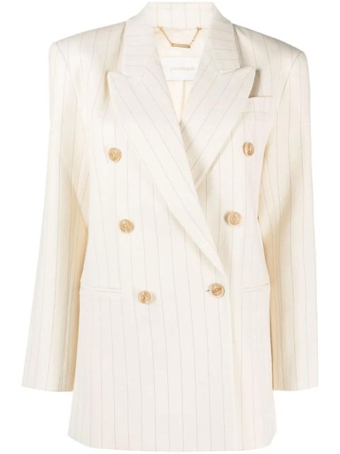 ZIMMERMANN Luminosity pinstriped double-breasted blazer - Neutrals - zdjęcie produktu nr 1
