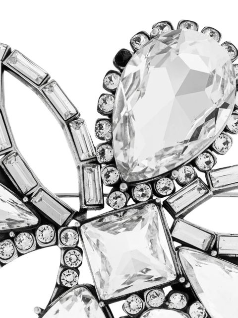 Alexander McQueen crystal flower brooch - Silver