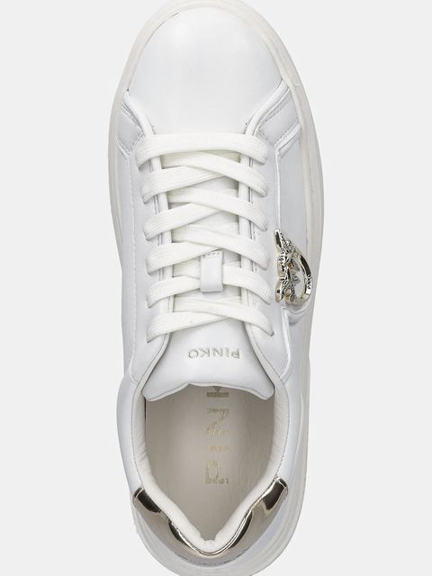 Pinko sneakersy skórzane Yoko 06 damskie kolor biały SS0041P087Z1B