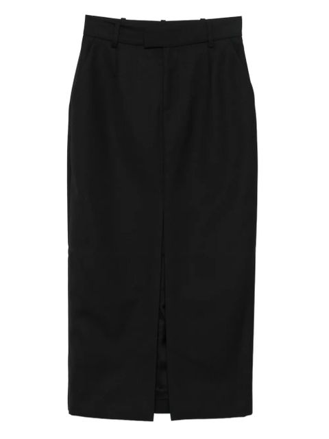 ANINE BING front-slit wool skirt - Black - zdjęcie produktu nr 1