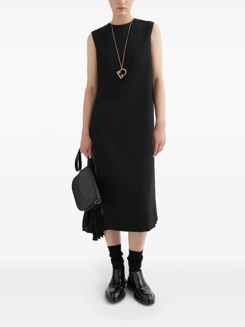 Jil Sander draped-detail midi dress - Black - zdjęcie produktu nr 2