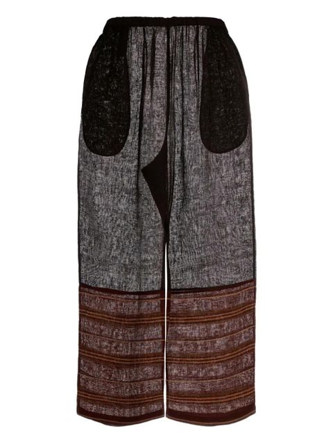 Tory Burch striped linen leg trousers - Grey - zdjęcie produktu nr 2