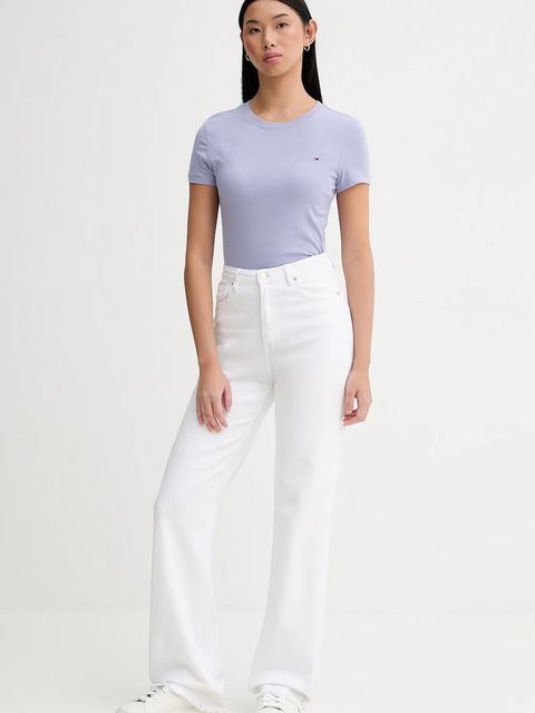 Tommy Jeans t-shirt bawełniany damski kolor fioletowy DW0DW20459 - zdjęcie produktu nr 2