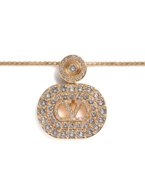 Valentino Garavani VLogo Signature metal and Swarovski® crystal necklace - Gold