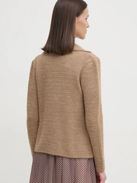 Sisley kardigan z domieszką wełny kolor beżowy lekki 1176M602D