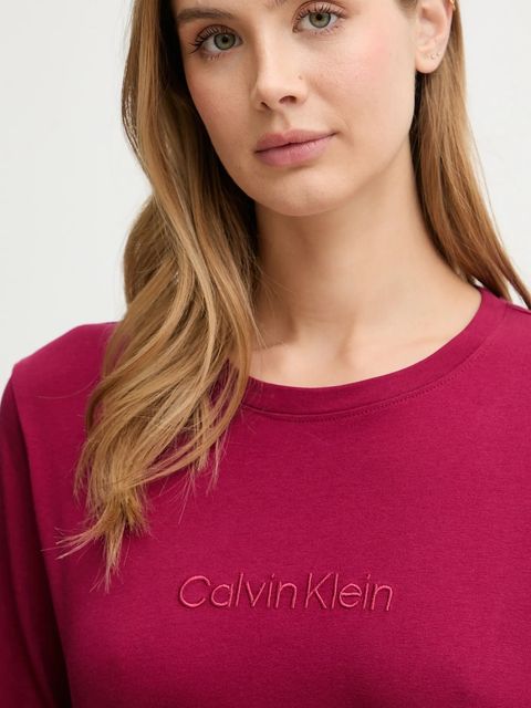 Calvin Klein Underwear piżama bawełniana damska kolor bordowy bawełniana LV00QS7578