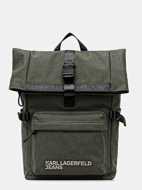 Karl Lagerfeld Jeans plecak kolor zielony duży gładki A3M30246