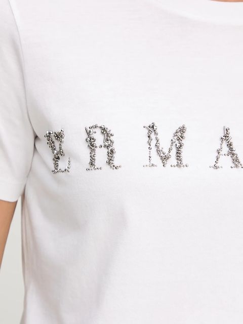 ERMANNO Firenze t-shirt bawełniany damski kolor biały 57TL012EE2R