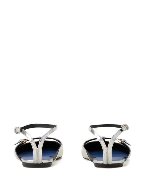 Lanvin buckle ankle-strap ballet flats - Silver