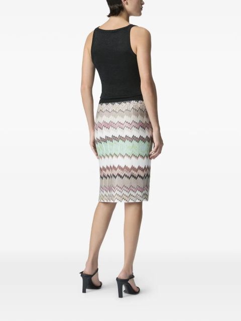 Missoni chevron slit midi skirt - Neutrals