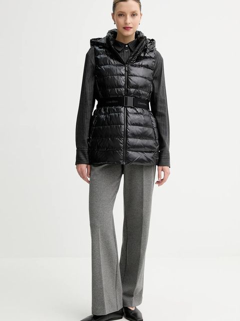 Calvin Klein bezrękawnik kolor czarny przejściowy LV044D562G