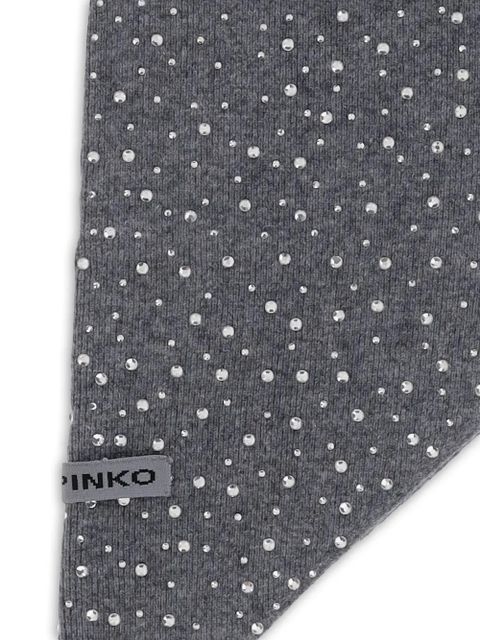 PINKO crystal-embellished knitted scarf - Grey - zdjęcie produktu nr 2