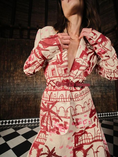 Johanna Ortiz Steps Of Joy printed midi skirt - Neutrals