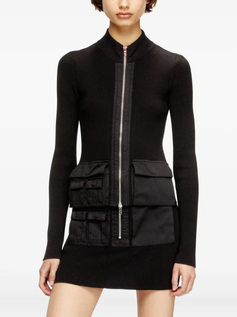 Diesel M-Melissa ribbed zip-front top - Black