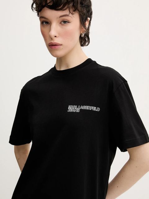 Karl Lagerfeld Jeans sukienka bawełniana kolor czarny mini prosta A2W13036