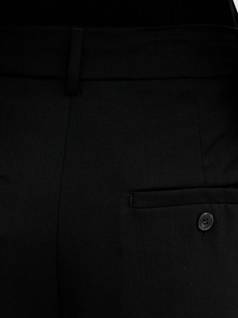 Weekend Max Mara spodnie wełniane ADELFI damskie kolor czarny szerokie high waist 2525136072600