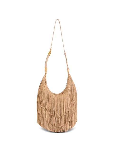 Balmain large Ebene fringed hobo bag - Neutrals