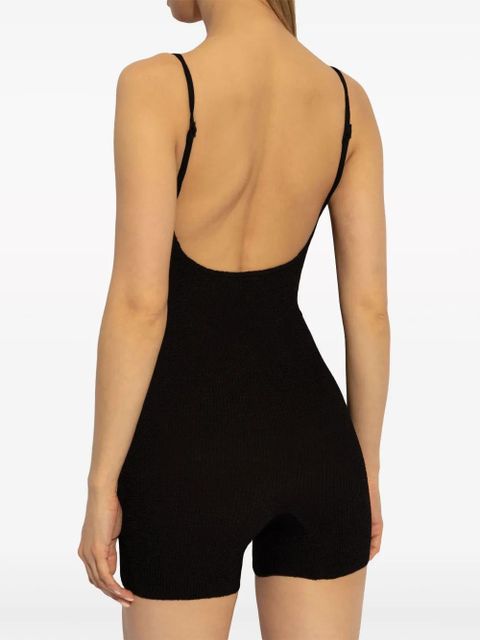Bond-eye sleeveless seersucker bodysuit - Black