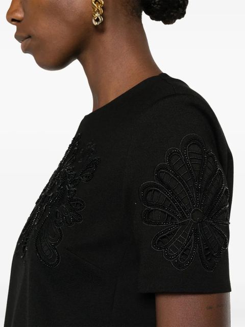 TWINSET bead-embellished short-sleeve minidress - Black