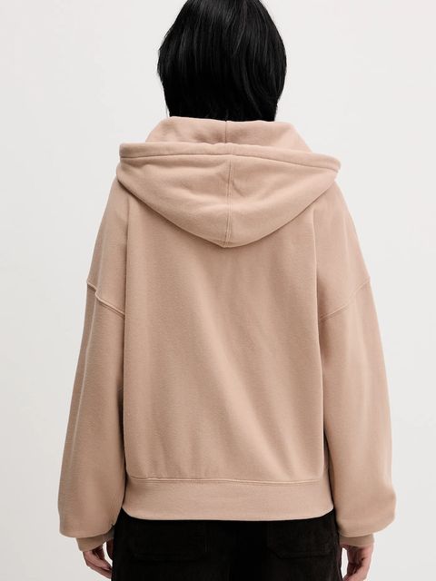 Abercrombie & Fitch bluza damska kolor beżowy z kapturem gładka KI152-5417-420