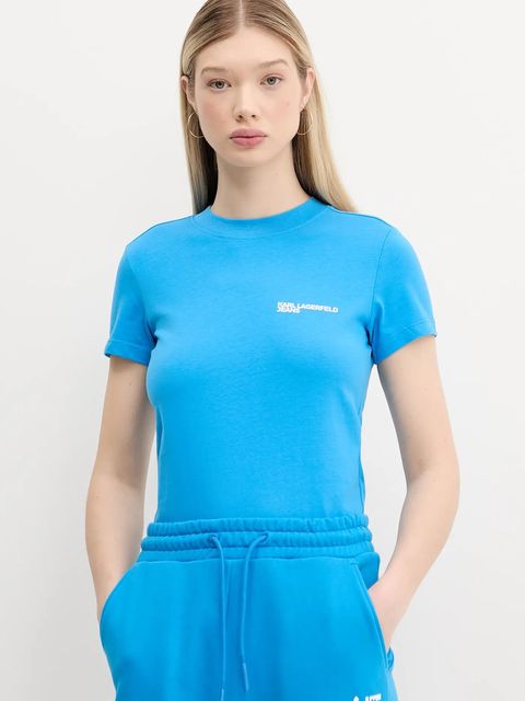 Karl Lagerfeld Jeans t-shirt bawełniany damski kolor niebieski A1W17004 - zdjęcie produktu nr 1