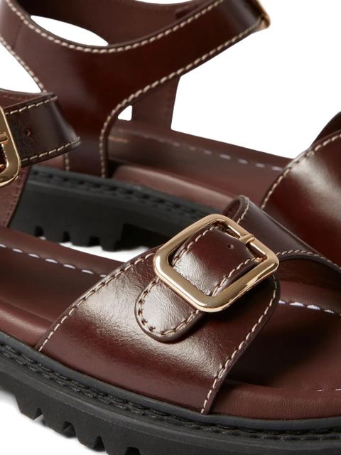 Claudie Pierlot leather buckle sandals - Brown