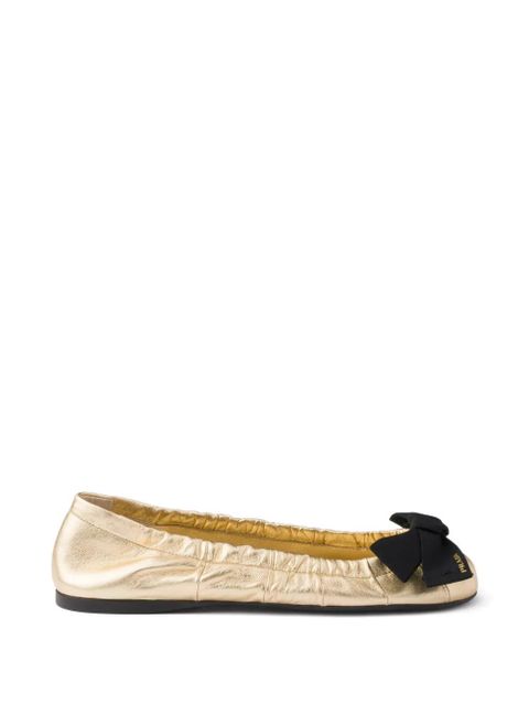Prada leather ballet flats - Gold - zdjęcie produktu nr 1