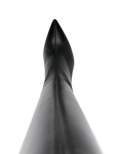 Maje 75mm leather boots - Black