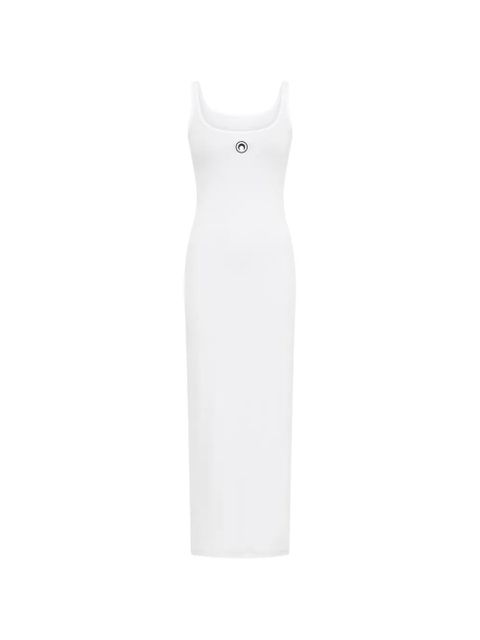 Marine Serre moon logo ribbed jersey dress - White - zdjęcie produktu nr 1