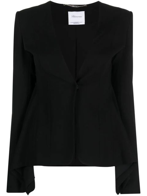 Blumarine draped single-breasted cady blazer - Black - zdjęcie produktu nr 1