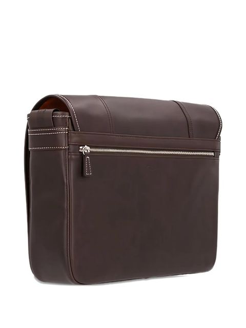 Longchamp embossed-logo leather cross body bag - Brown - zdjęcie produktu nr 2